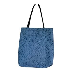Blue Textured Tote Bag